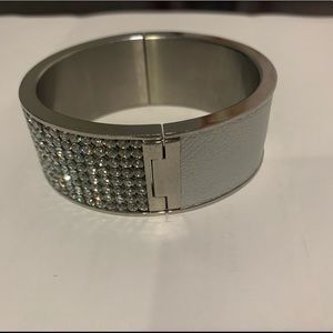 Swarovski Crystal Leather Bangle Cuff Bracelet